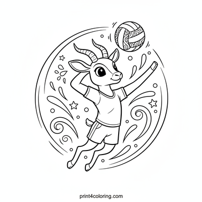 Volleyball Power Spike: Mid-Air Marvel - free printable coloring page
