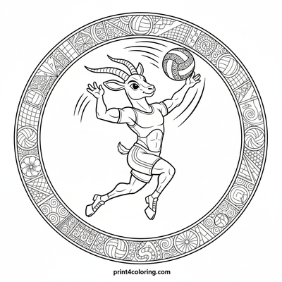 Volleyball Dynamo: The Patterned Power Spike! - free printable coloring page