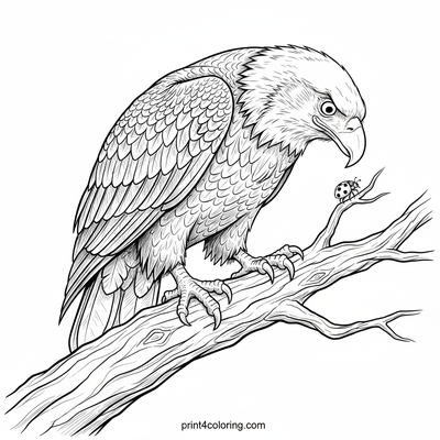 The Eagle's Unexpected Guest - free printable coloring page