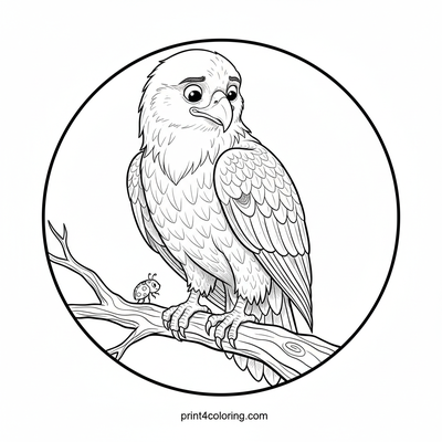 Regal Eagle and the Little Ladybug Friend - free printable coloring page