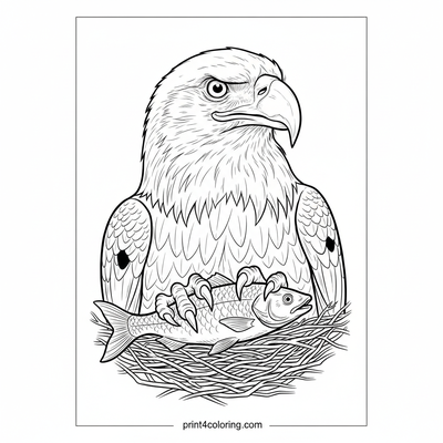 Majestic Eagle Family Meal - free printable coloring page