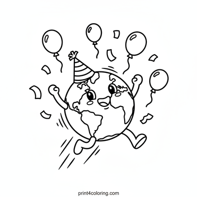 Earth's Celebration Party! - free printable coloring page