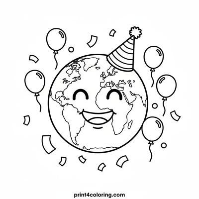 Happy Earth Day Celebration! - free printable coloring page