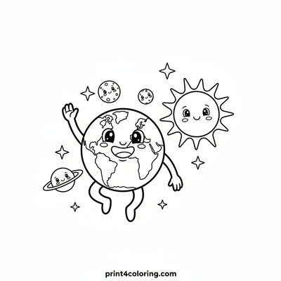 Hello, Universe! Earth's Friendly Space Wave - free printable coloring page