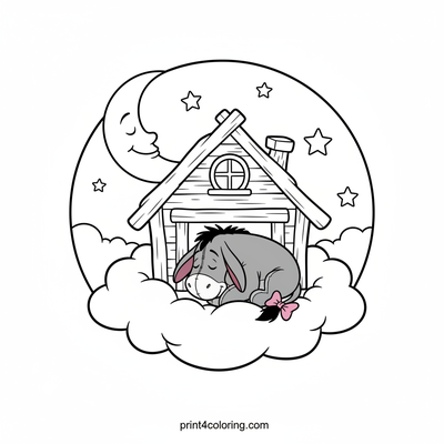 Eeyore's Cloud Nine Naptime - free printable coloring page