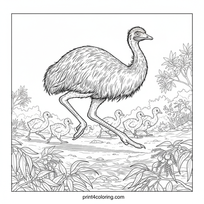 Emu Family's Outback Adventure