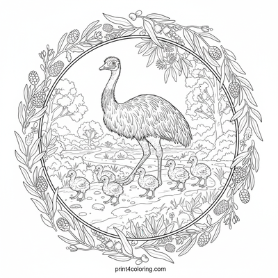 Emu coloring pages preview