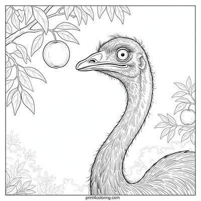 The Emu's Lofty Lunch - free printable coloring page