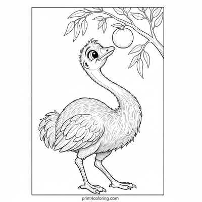 Emu's Epic Reach for a Sweet Treat - free printable coloring page