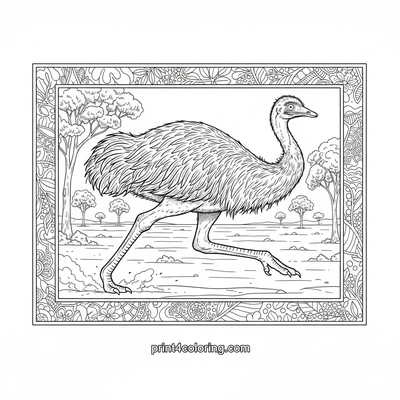Outback Emu's Epic Dash - free printable coloring page