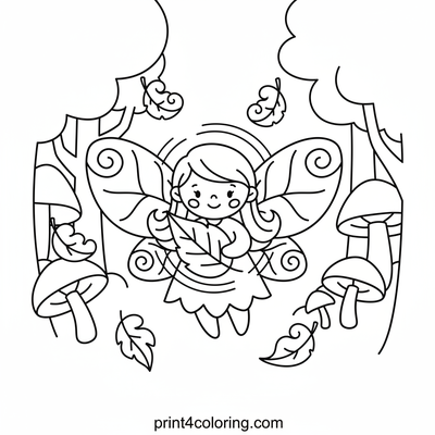 Autumn Fairy's Magical Glow - free printable coloring page