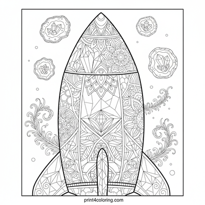 Crystal Rocket's Geode Galaxy Adventure - free printable coloring page