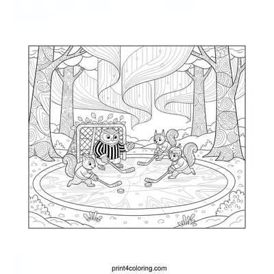 Aurora Pond Puck Battle - free printable coloring page