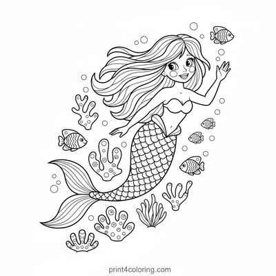 Graceful Mermaid's Enchanted Garden Dive