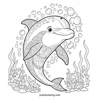 Dynamic Dolphin Dive: Ocean's Grace - free printable coloring page