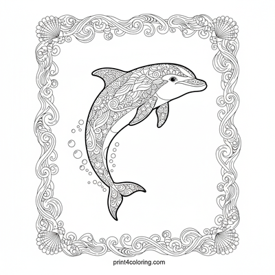 Oceanic Acrobatics: Dolphin's Dazzling Dive - free printable coloring page