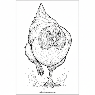 Energetic Hen's Seed Search - free printable coloring page