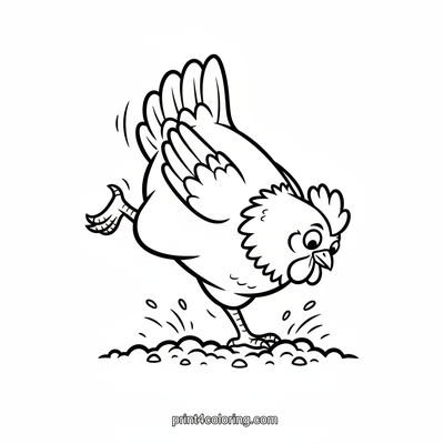 Lively Hen's Dusty Treasure Hunt - free printable coloring page