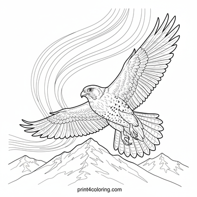 Ethereal Aurora Falcon Soar