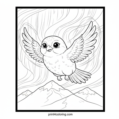 Graceful Aurora Falcon Night Flight