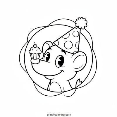 Eugene's Goofy Party Hat Adventure - free printable coloring page