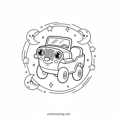 Eugene's Magical Starry Dream Journey - free printable coloring page