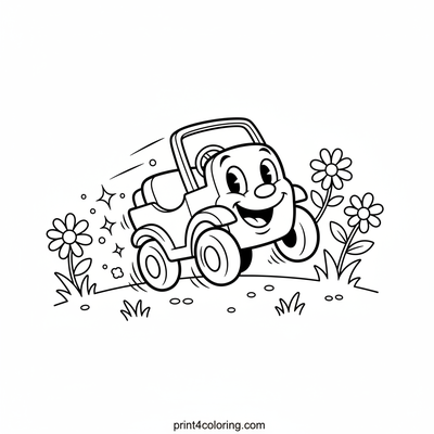 Eugene's Sparkle Sprint Through the Meadow - free printable coloring page