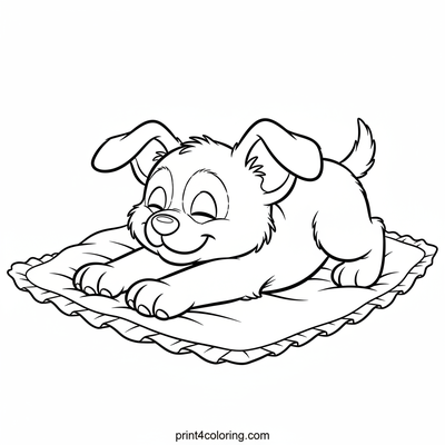Sweet Dreams with Eugene the Jeep Puppy - free printable coloring page