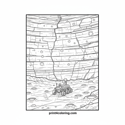 Exploring Mercury's Canyons: Rover's Journey - free printable coloring page