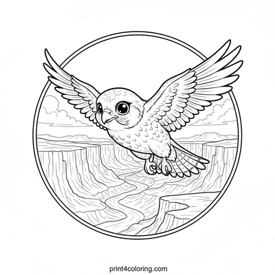 Majestic Peregrine Dive - free printable coloring page