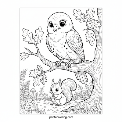 Regal Falcon's Forest Watch - free printable coloring page