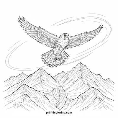 Majestic Mountain Falcon - free printable coloring page