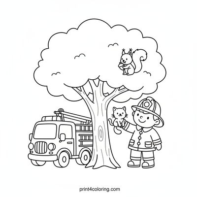 Park Pals: Fire Truck Kitten Rescue! - free printable coloring page