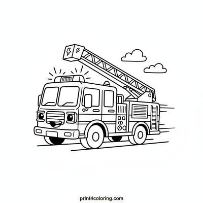 Lights and Sirens: Fire Truck Rush - free printable coloring page