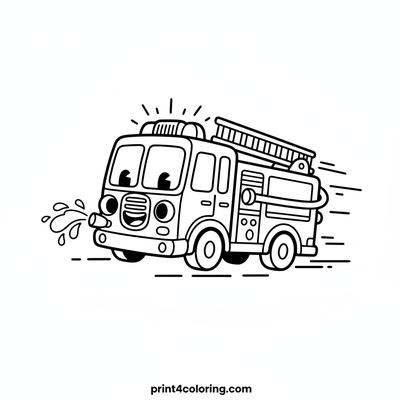 Speedy Fire Truck Rescue Adventure - free printable coloring page
