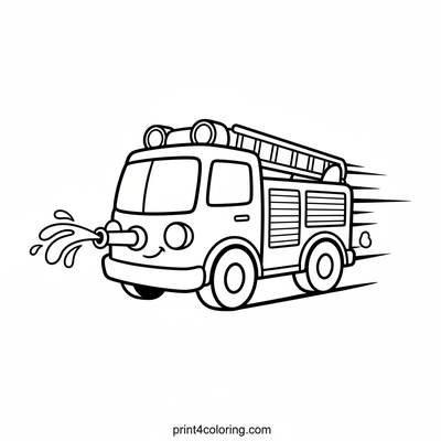 Speedy Fire Truck Rescue! - free printable coloring page