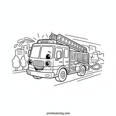 Lights and Ladders: Fire Truck to the Rescue! - free printable coloring page