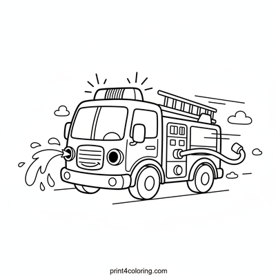Speedy Fire Truck Hero - free printable coloring page