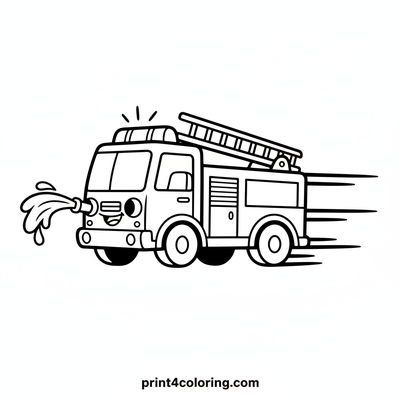Speedy Fire Truck Rescue! - free printable coloring page