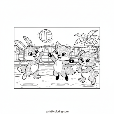 Fluffy Friends' Beach Volleyball Bash