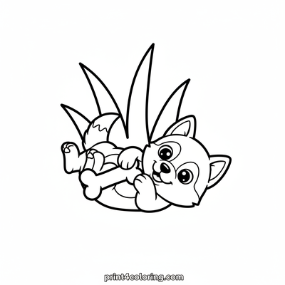 Happy Husky Puppy Playtime! - free printable coloring page