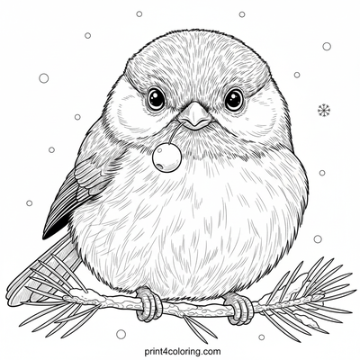 Winter's Fluffy Gaze - free printable coloring page