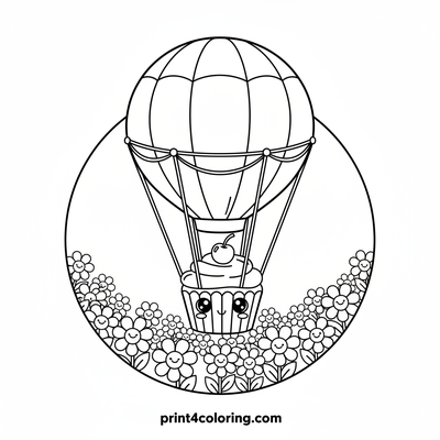 Sweet Sky Adventure: The Flying Cupcake - free printable coloring page