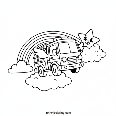 Rainbow Cloud Fire Truck Adventure