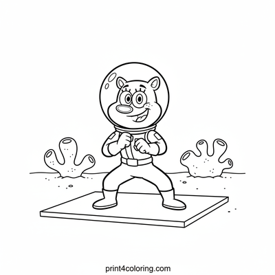 Sandy's Karate Power Pose! - free printable coloring page