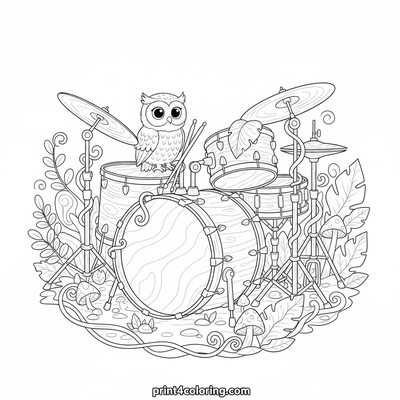 Music Drum Kit coloring pages preview