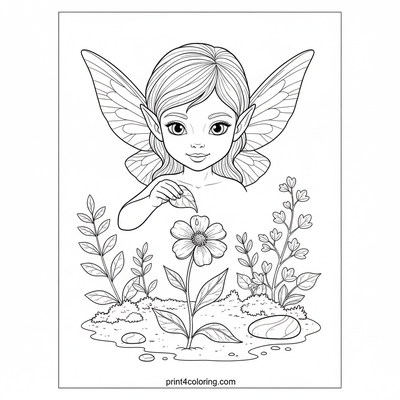 Enchanted Bloom Fairy Portrait - free printable coloring page