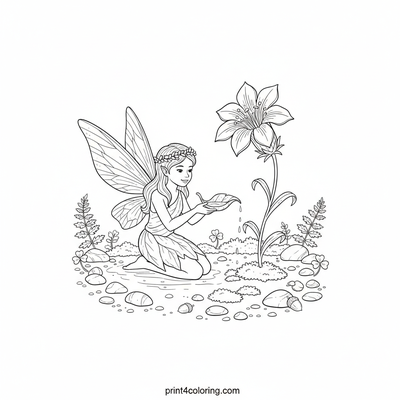 Enchanted Forest Blossom Tender - free printable coloring page