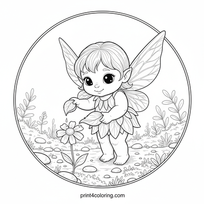 Enchanted Wildflower Caretaker - free printable coloring page