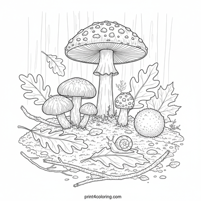Enchanted Forest Floor Medley - free printable coloring page